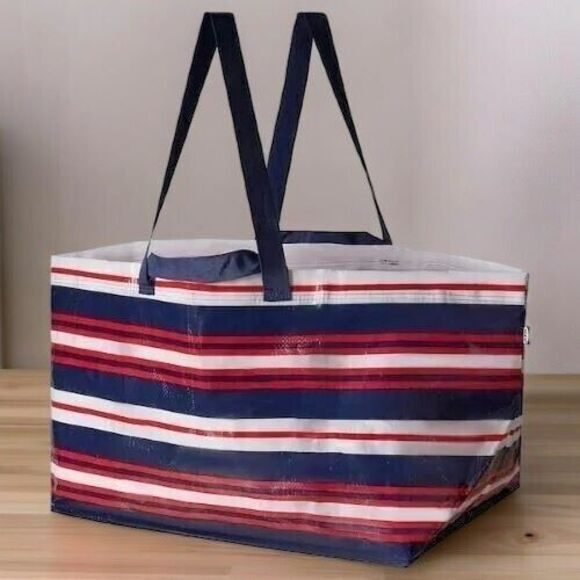 Ikea KNORRALG Large Shopping Laundry Storage Bag - Multicolor Stripes/19 Gallon - Picture 3 of 4
